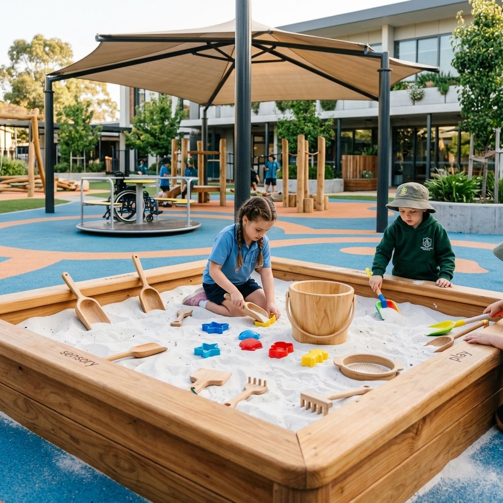 Sensory sand pit play